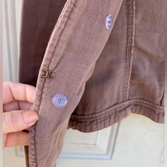 FREE PEOPLE Jagger Blazer S Western Military Jacket Lace Up Cuff Preowned - Picture 8 of 14